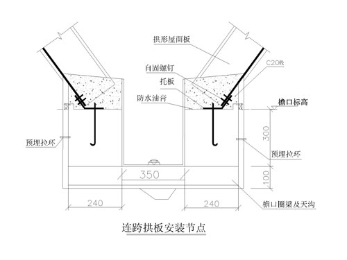 連跨拱形屋頂安裝節(jié)點(diǎn)圖